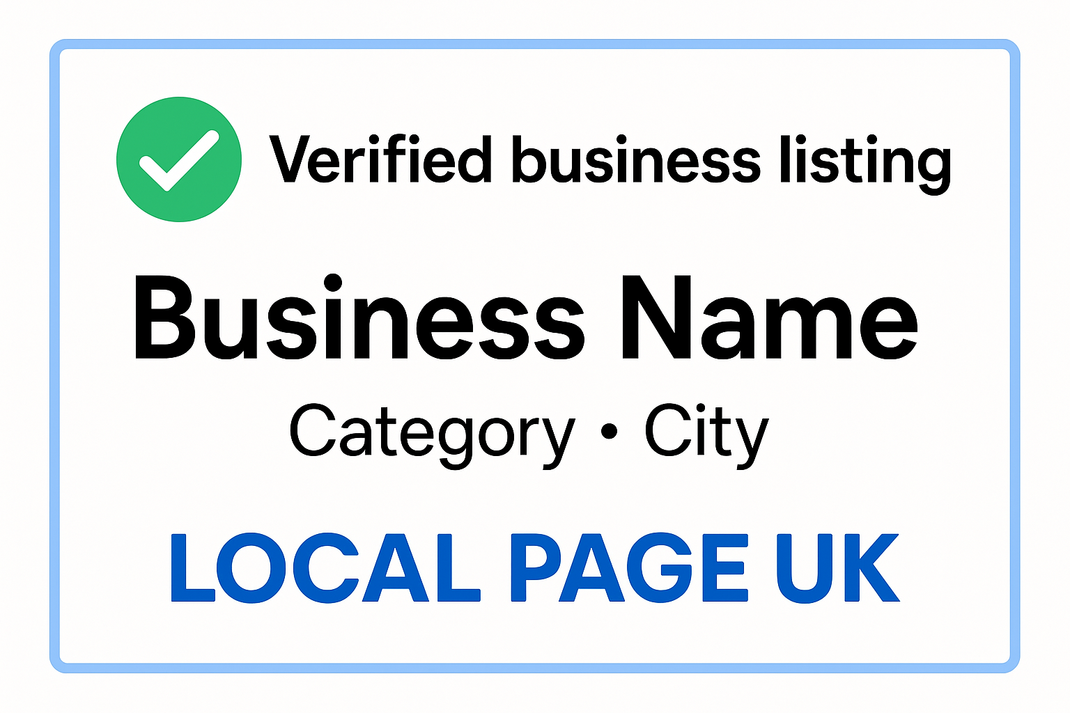Verified business listing on Local Page UK